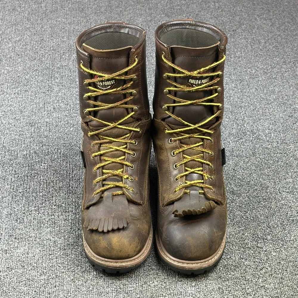 Field & Forest 1036 Brown Leather Waterproof Logger Boots Kiltie Mens Sz 10.5 D